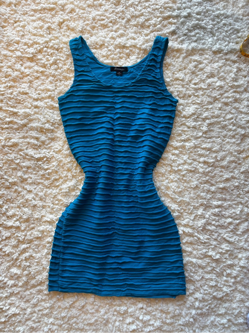 Forever 21 Teal Blue Ruffled Bodycon Mini Dress